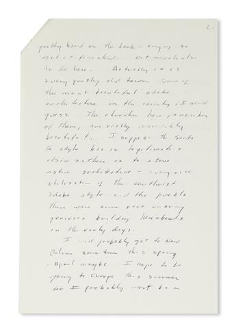 MCCARTHY, CORMAC. Autograph Letter Signed.